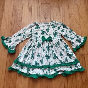 St Patrick Clover Green Ruffle Dress